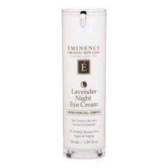 Eminence Lavender Night Eye Cream bottle on a white background
