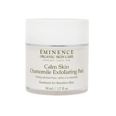 A jar of Eminence Organic Skin Care Calm Skin Chamomile Exfoliating Peel treatment for sensitive skin