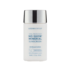 Colorescience No-Show Mineral Sunscreen bottle on a white background