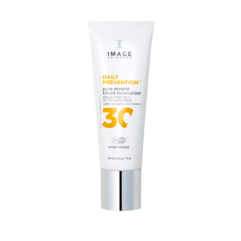 A tube of IMAGE Daily Prevention Pure Mineral Tinted Moisturizer with SPF 30.