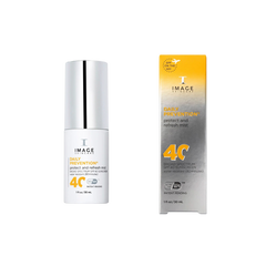 A bottle of IMAGE Skincare Daily Prevention and the packaging.