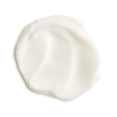 White cream or lotion swatch on a white background