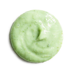 Green cream or paste on a white background