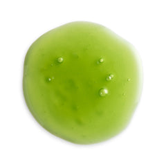 Green slime blob with small bubbles on a white background
