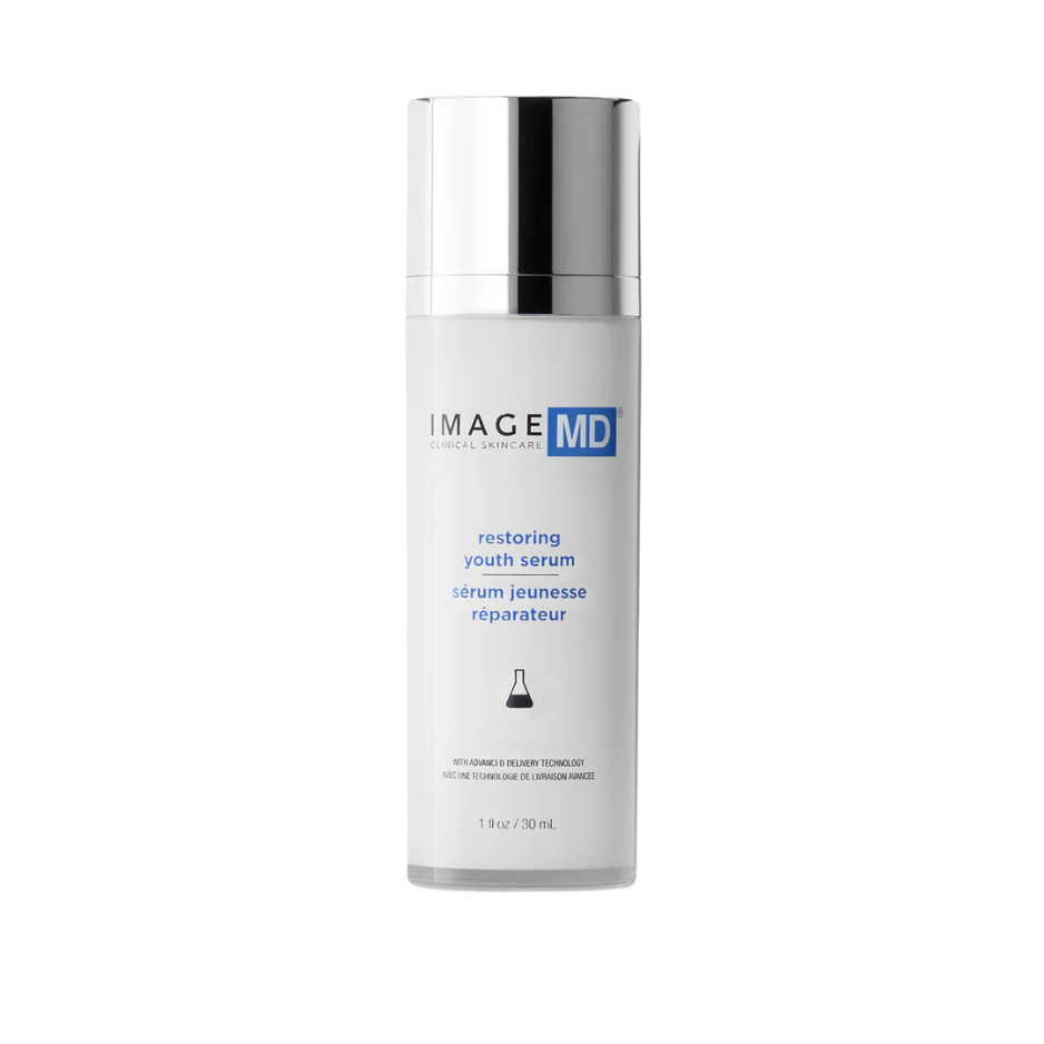 Skincare serum bottle labeled 'IMAGE MD' on a white background