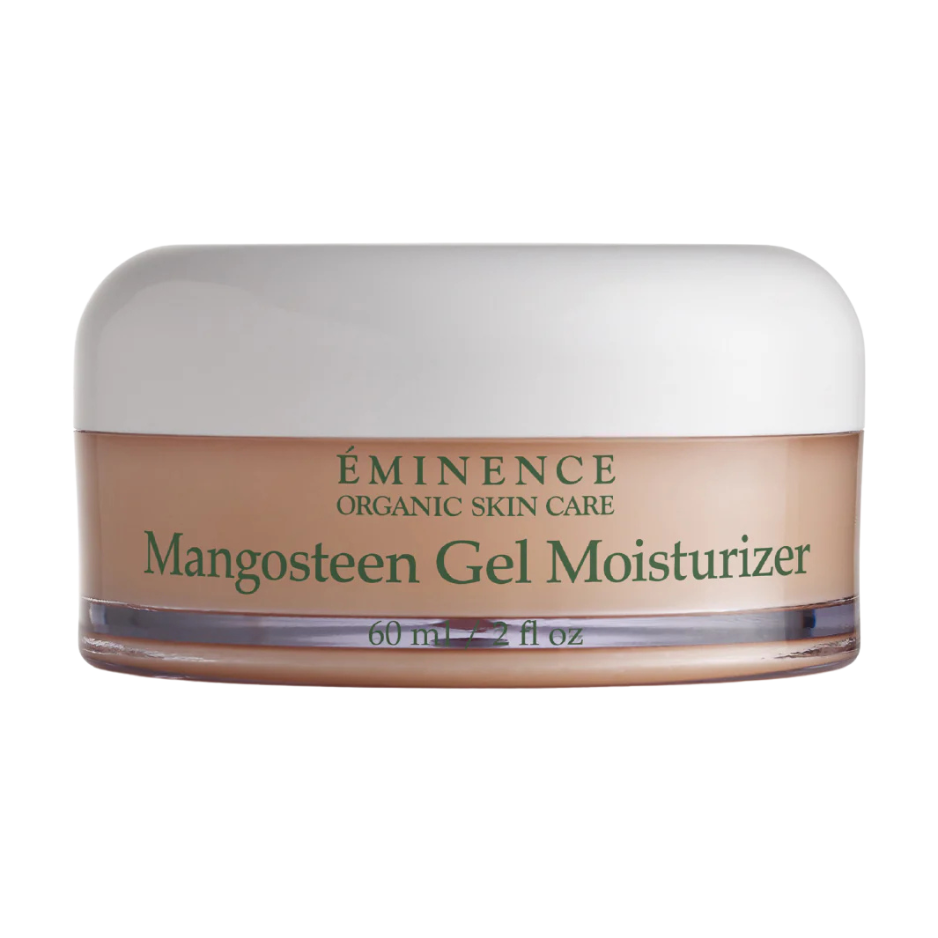 A jar of Eminence Organic Skin Care Mangosteen Gel Moisturizer