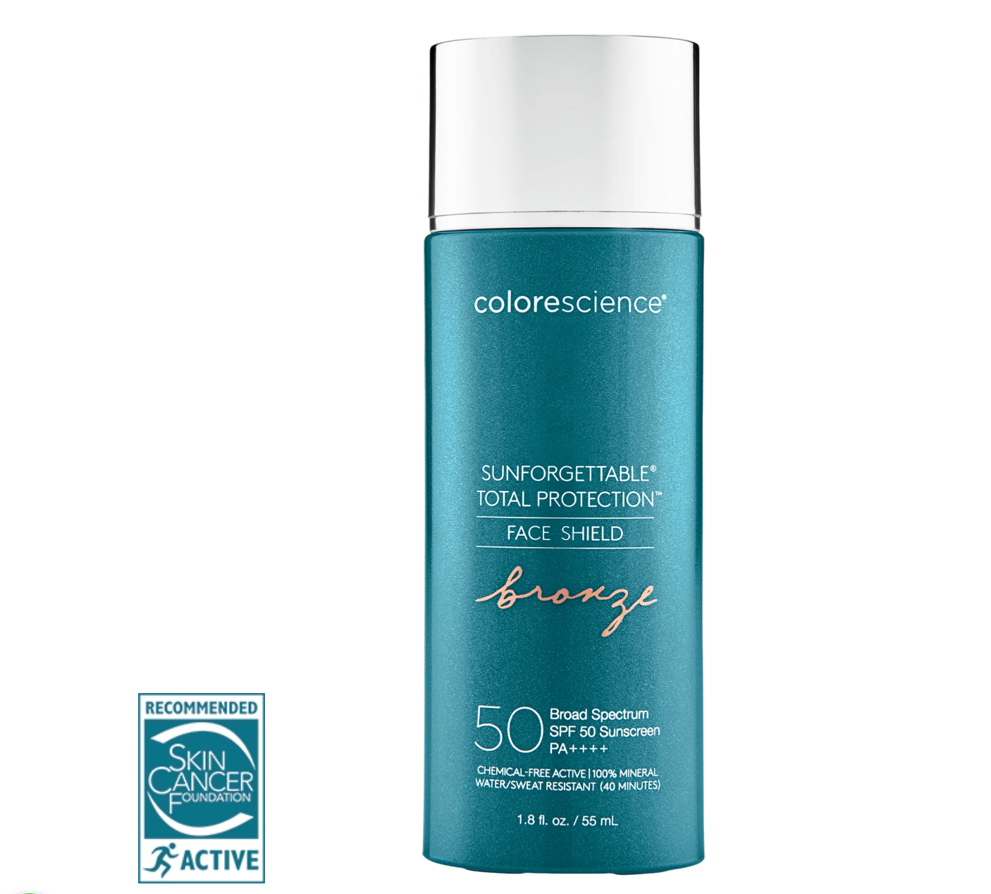 Colorescience Sunforgettable Total Protection Face Shield bottle on a white background