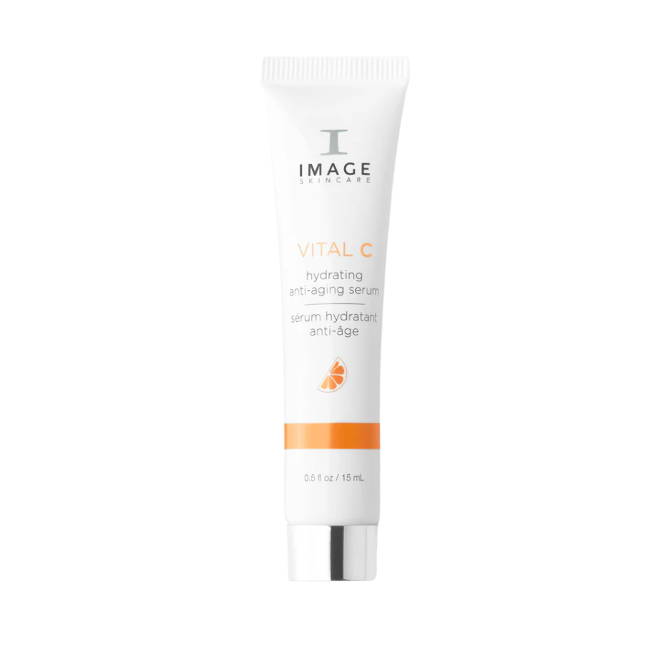 Tube of Image Skincare Vital C serum on a white background