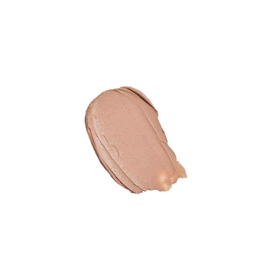 Beige makeup swatch on a white background