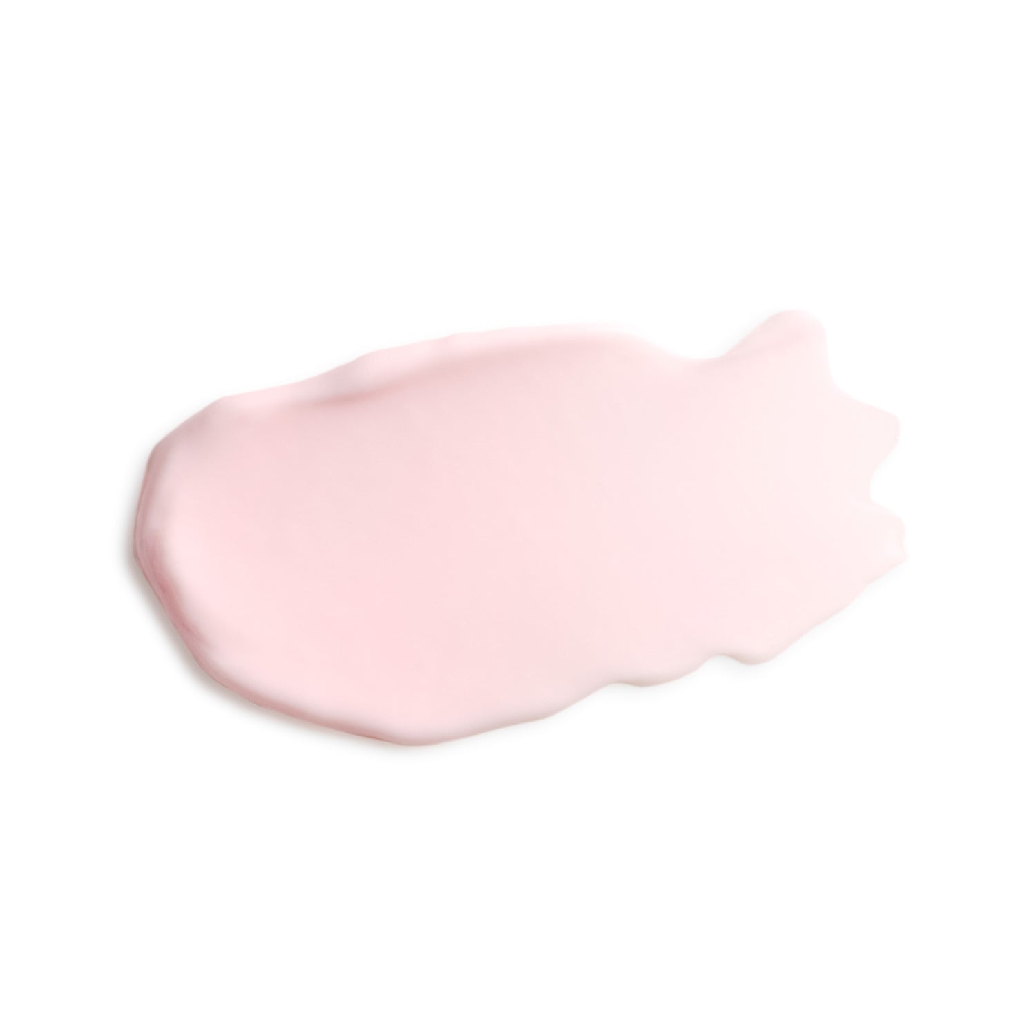 Pink cosmetic cream swatch on a white background