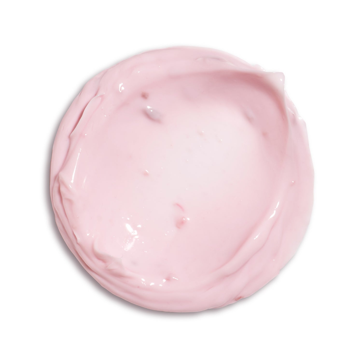 Pink cream or slime on a white background
