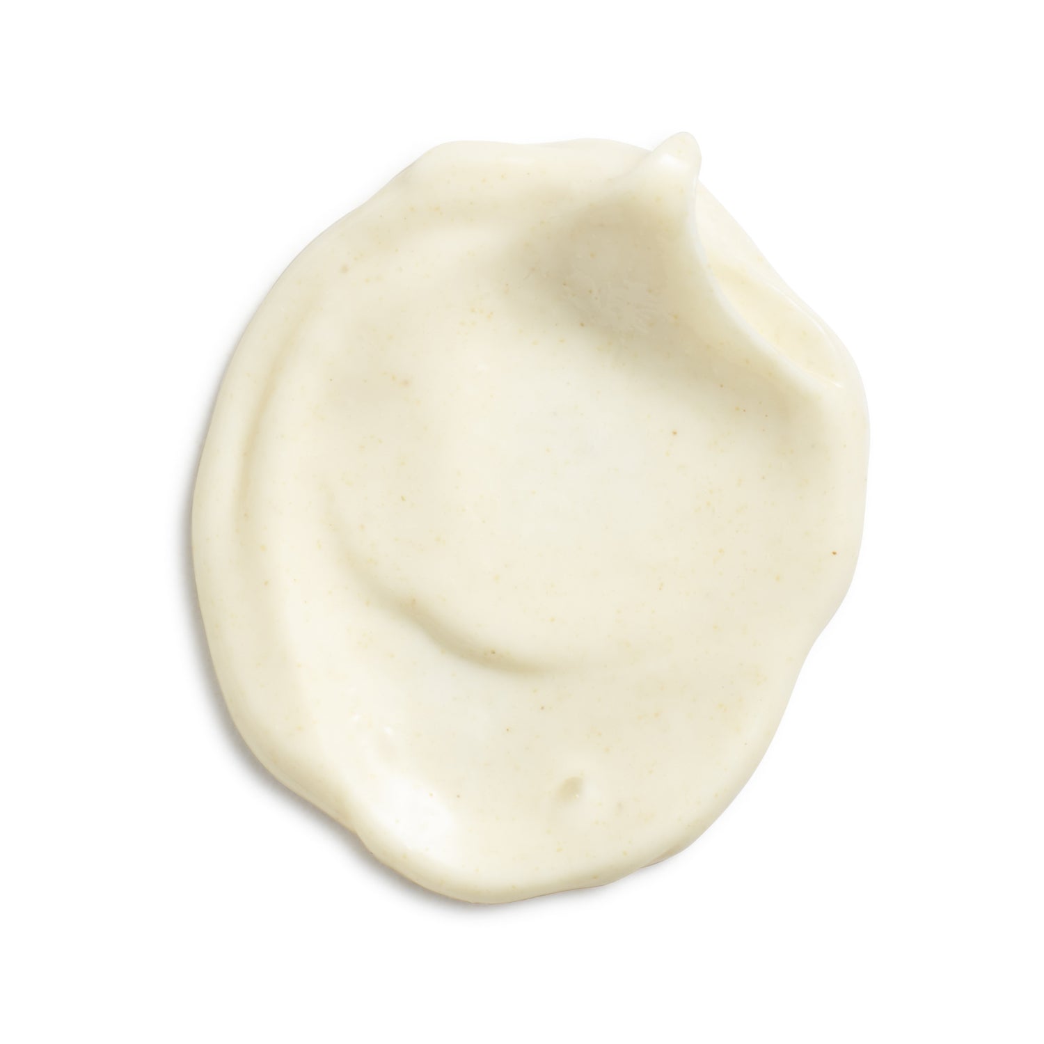 White cream or sauce swatch on a white background
