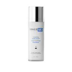 Skincare serum bottle labeled 'IMAGE MD' on a white background