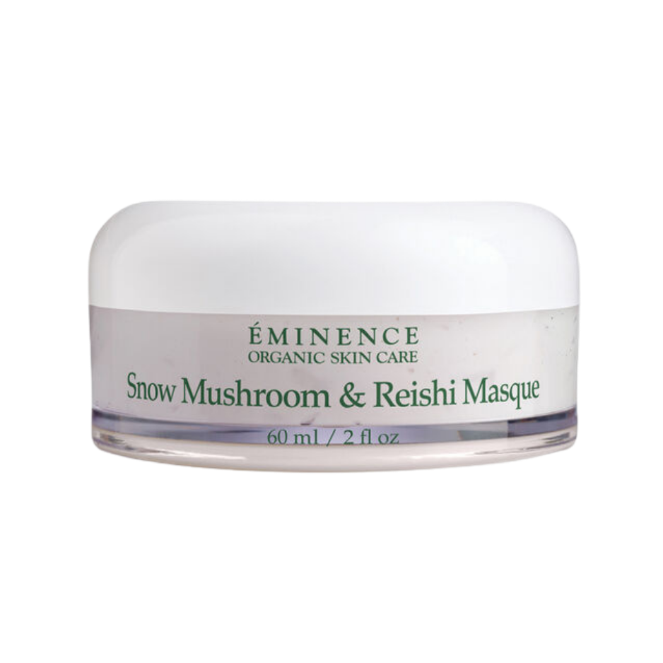 Eminence Snow Mushroom & Reishi Masque jar on a white background